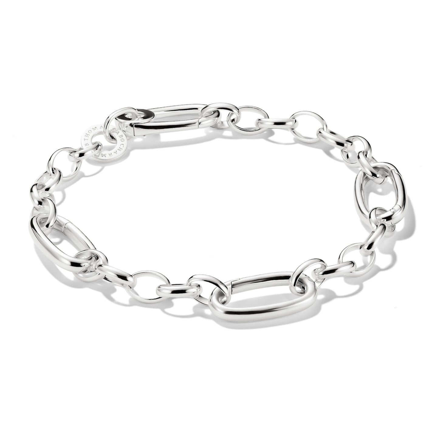 Charm Bracelet with Three Connect Links Silver - 19cm
