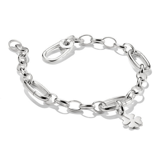 Charm Bracelet with Three Connect Links Silver - 19cm