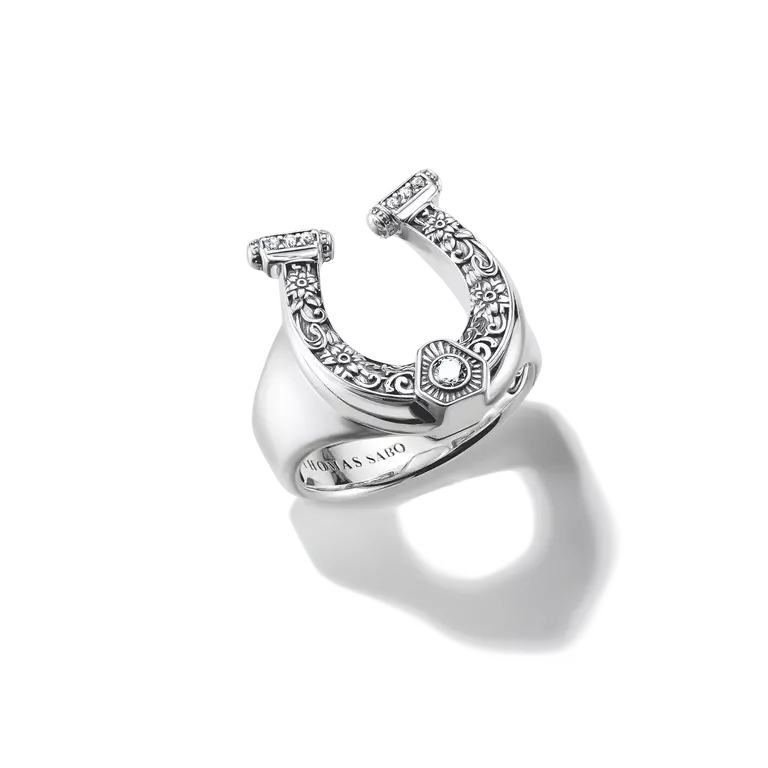 Blackened Silver Horseshoe Ring Elyndra
