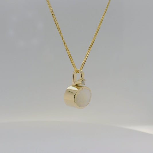 Opal & Diamond Pendant