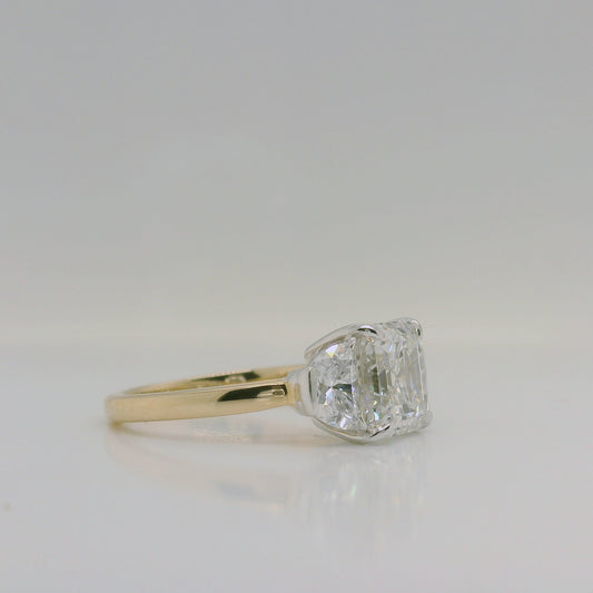 Asscher Cut Diamond Three Stone Ring