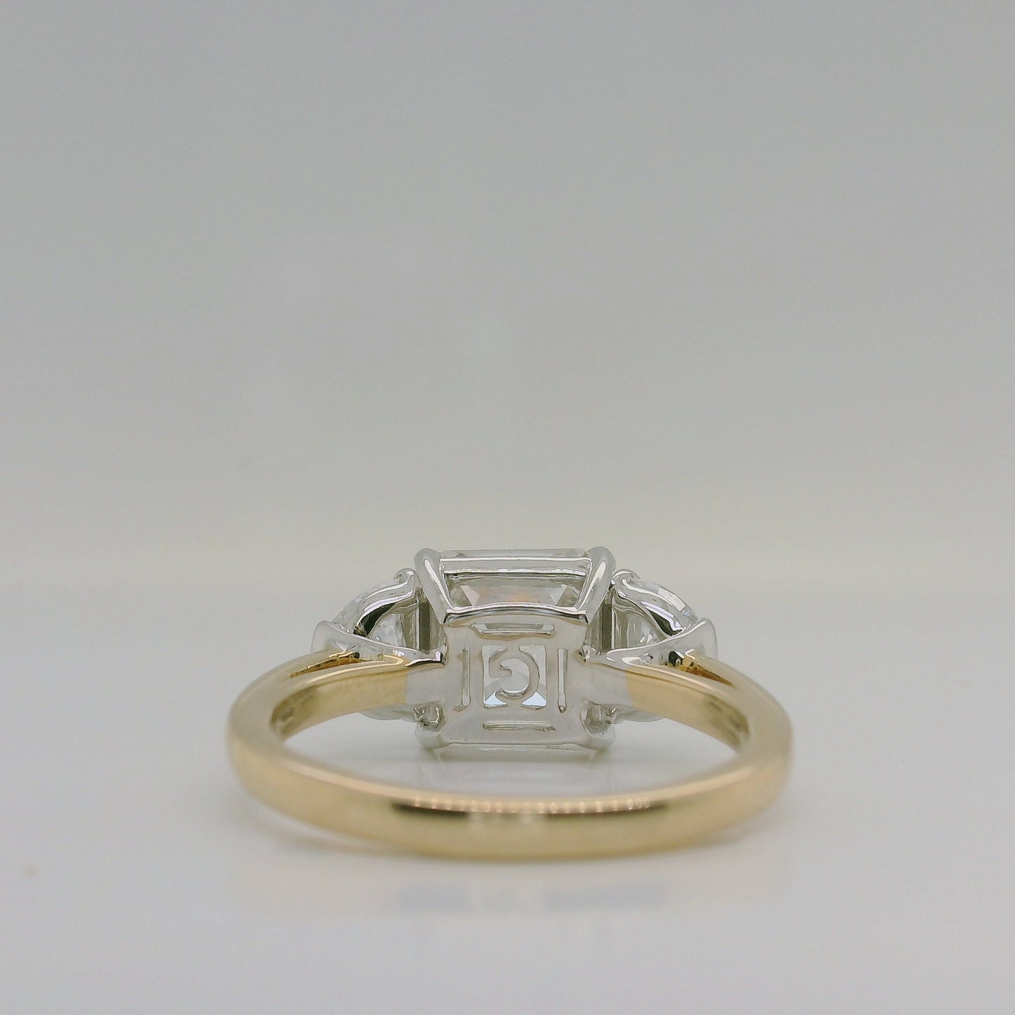 Asscher Cut Diamond Three Stone Ring