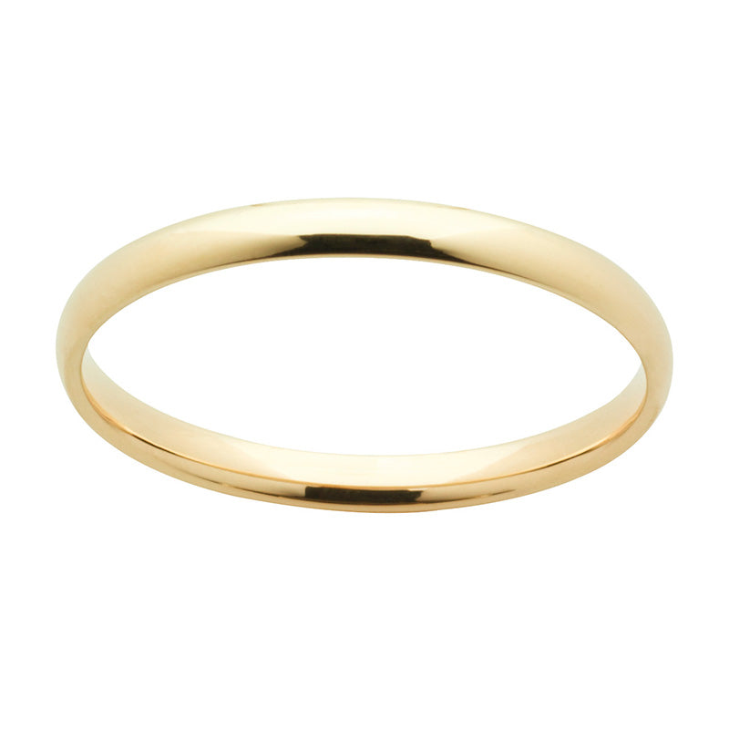 5mm Wide Half Round Gold Bangle