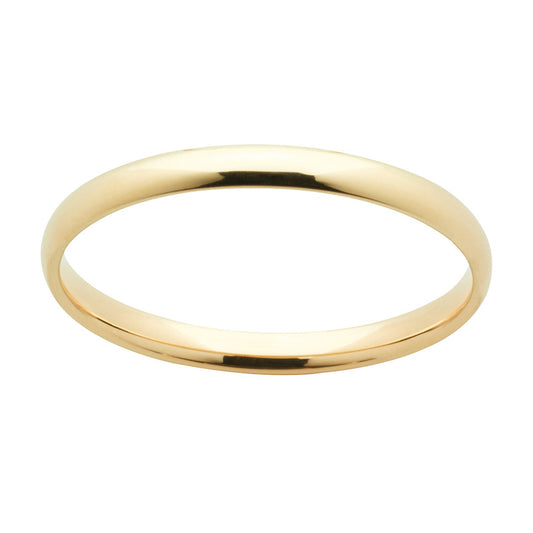 5mm Wide Half Round Gold Bangle