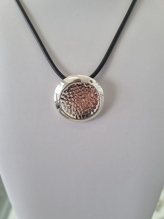 STG solid circle textured pendant from GMW Jewellery in Blenheim NZ