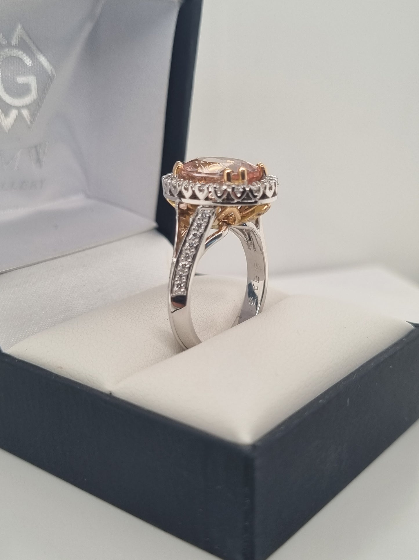 Morganite & Diamond Cluster Ring