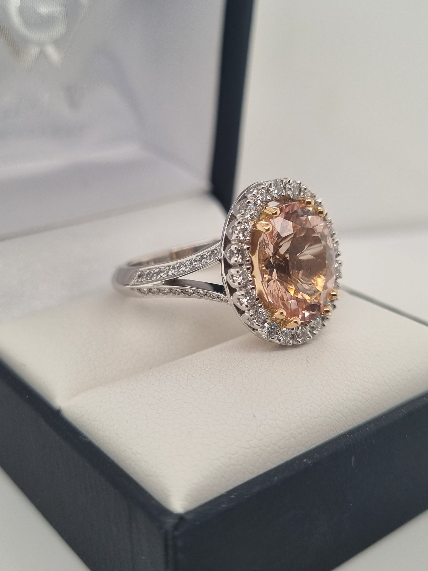 Morganite & Diamond Cluster Ring