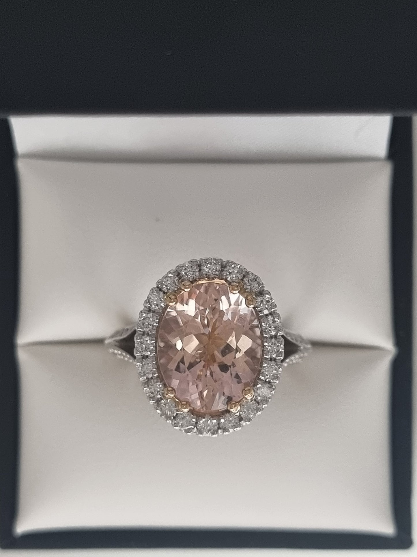 Morganite & Diamond Cluster Ring