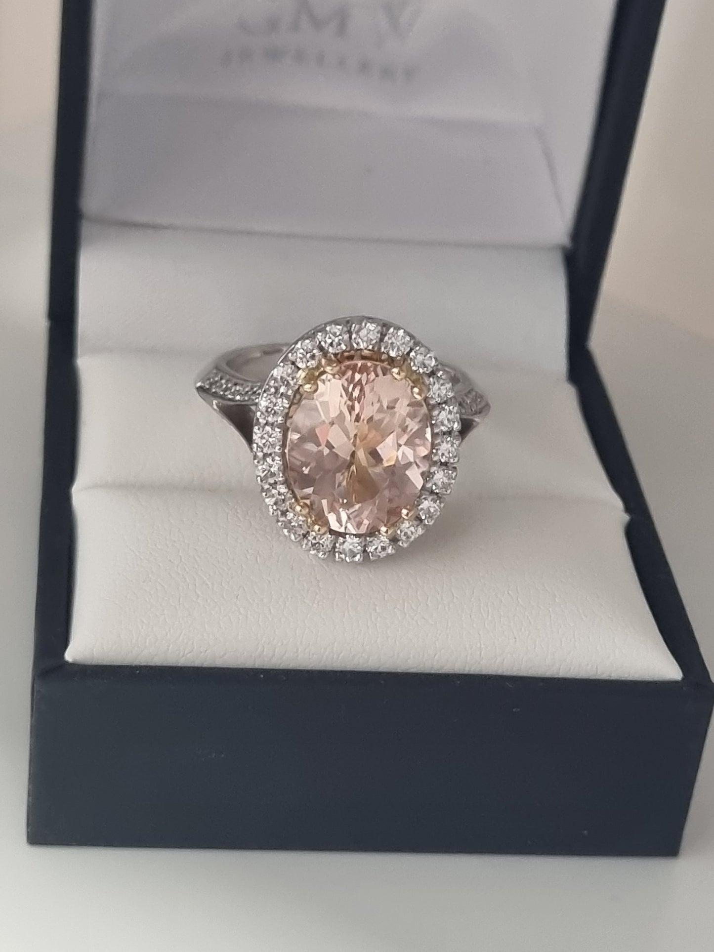 Morganite & Diamond Cluster Ring