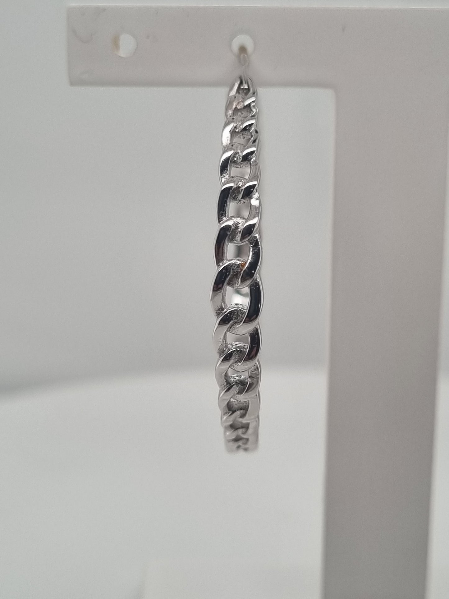 Large curb link chain drop earring