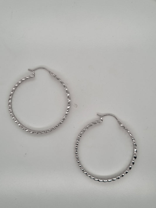 Large curb link chain drop earring