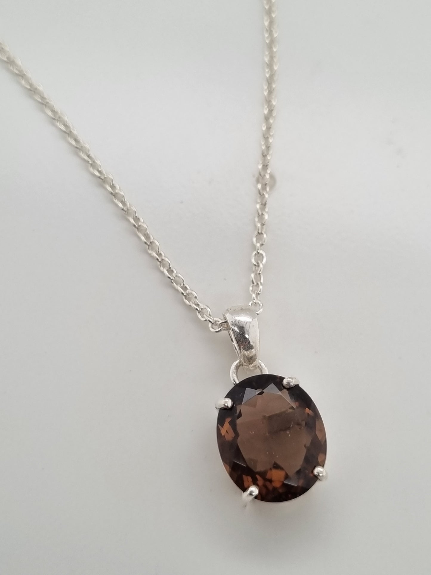 Sterling silver and Smokey Quartz necklace