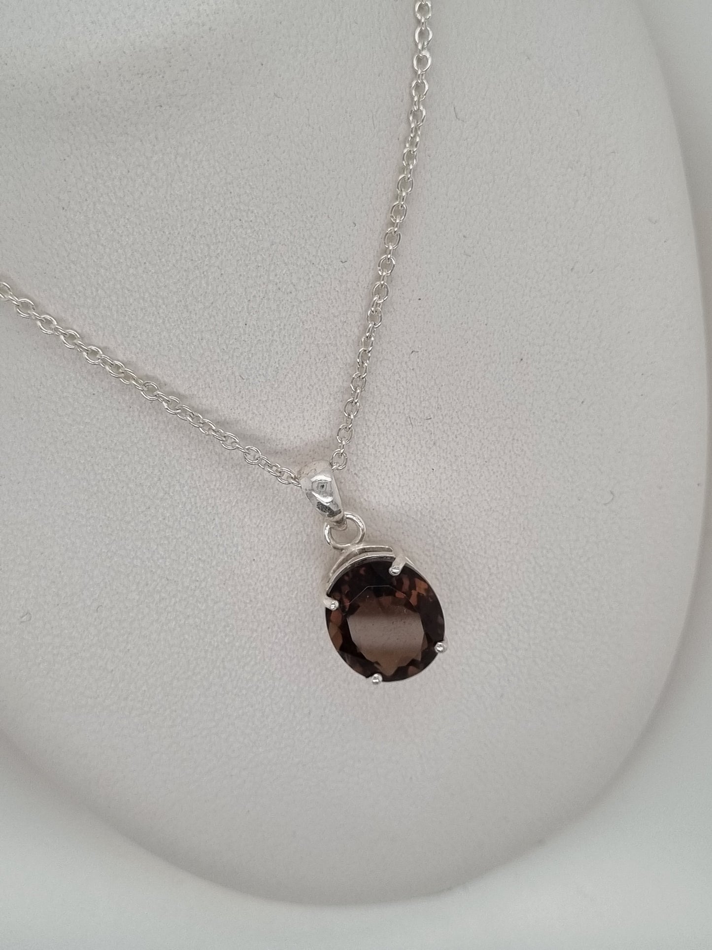 Sterling silver and Smokey Quartz necklace