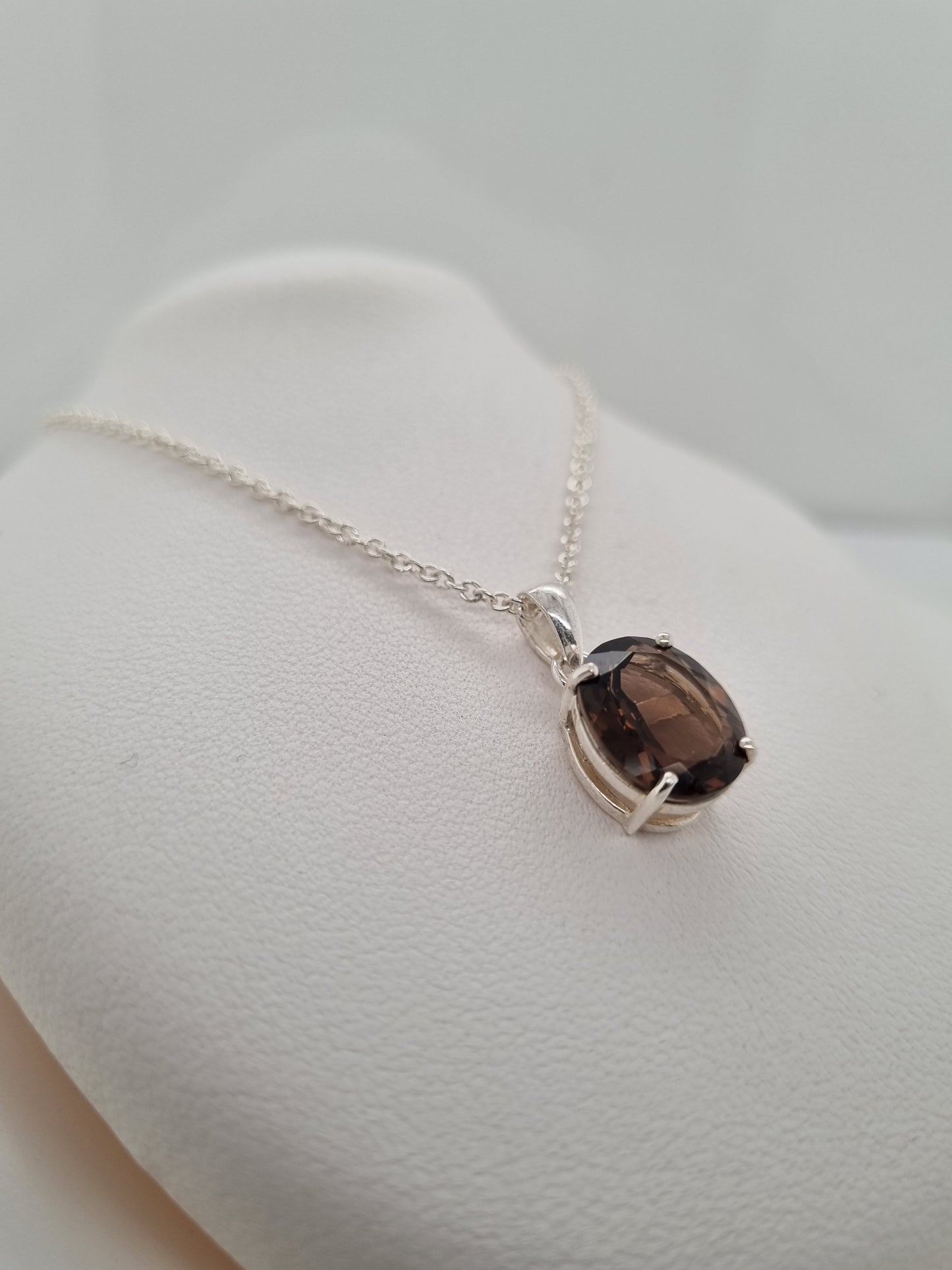 Sterling silver and Smokey Quartz necklace