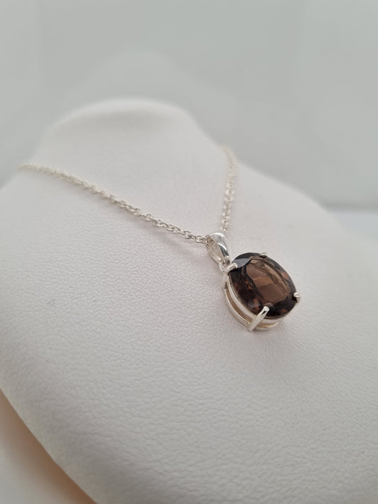 Sterling silver and Smokey Quartz necklace