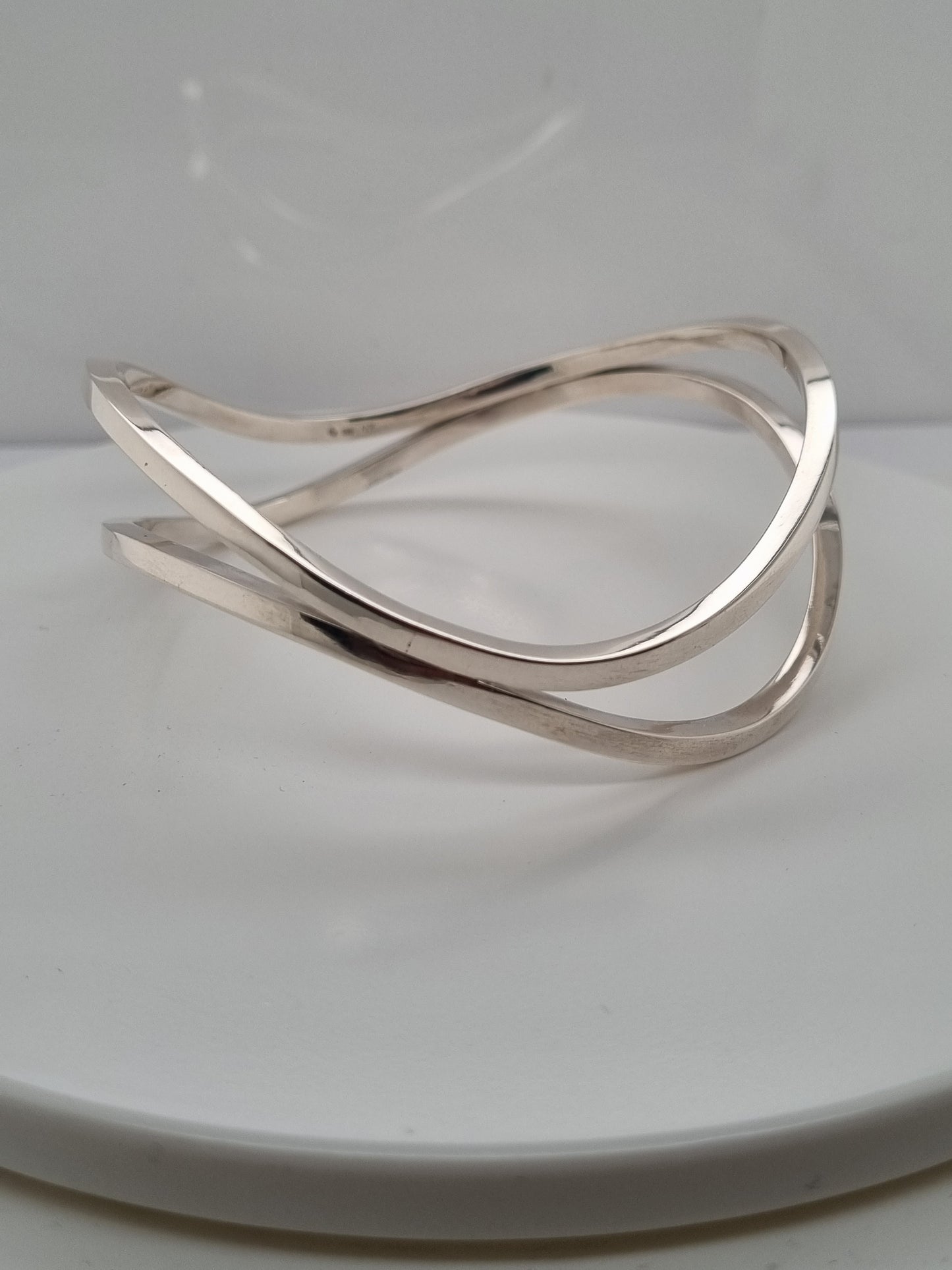 Sterling Silver double wave handcrafted bangle