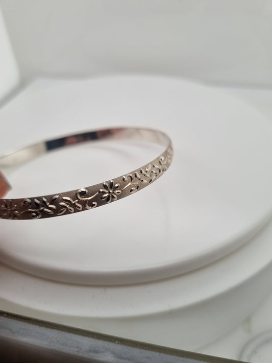 Sterling Silver engraved bangle