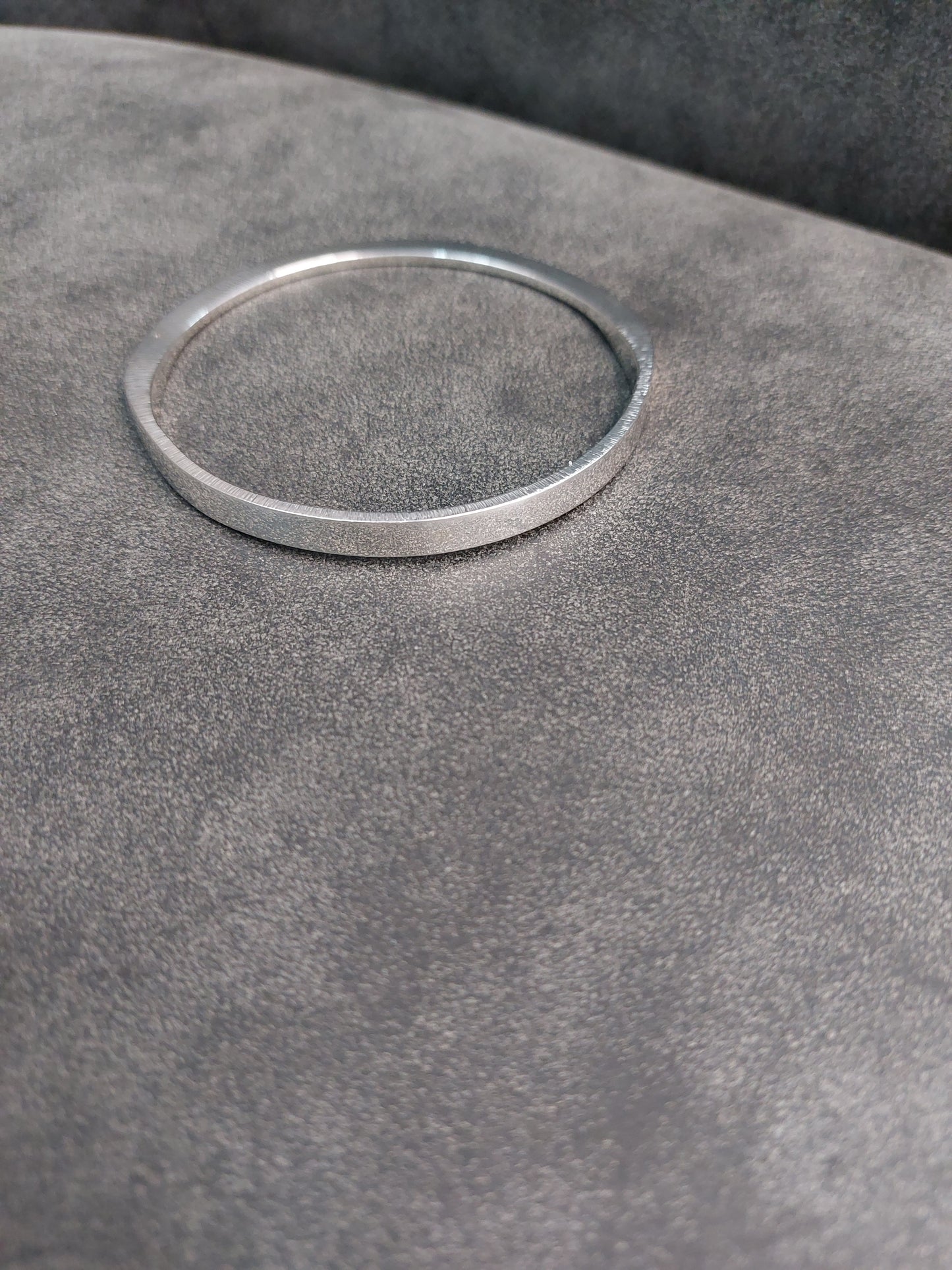 Sterling Silver textured and plain bangle