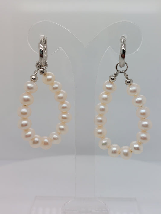 Pearl String Hoop Earring