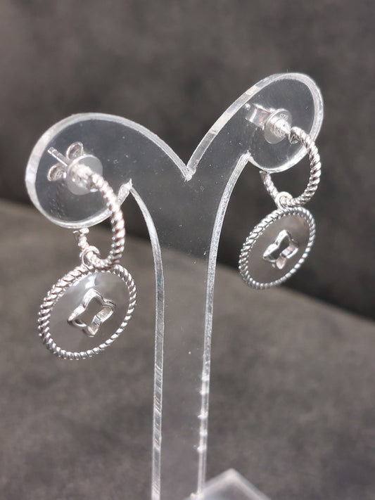 Circle Cut Out Drop Earrings