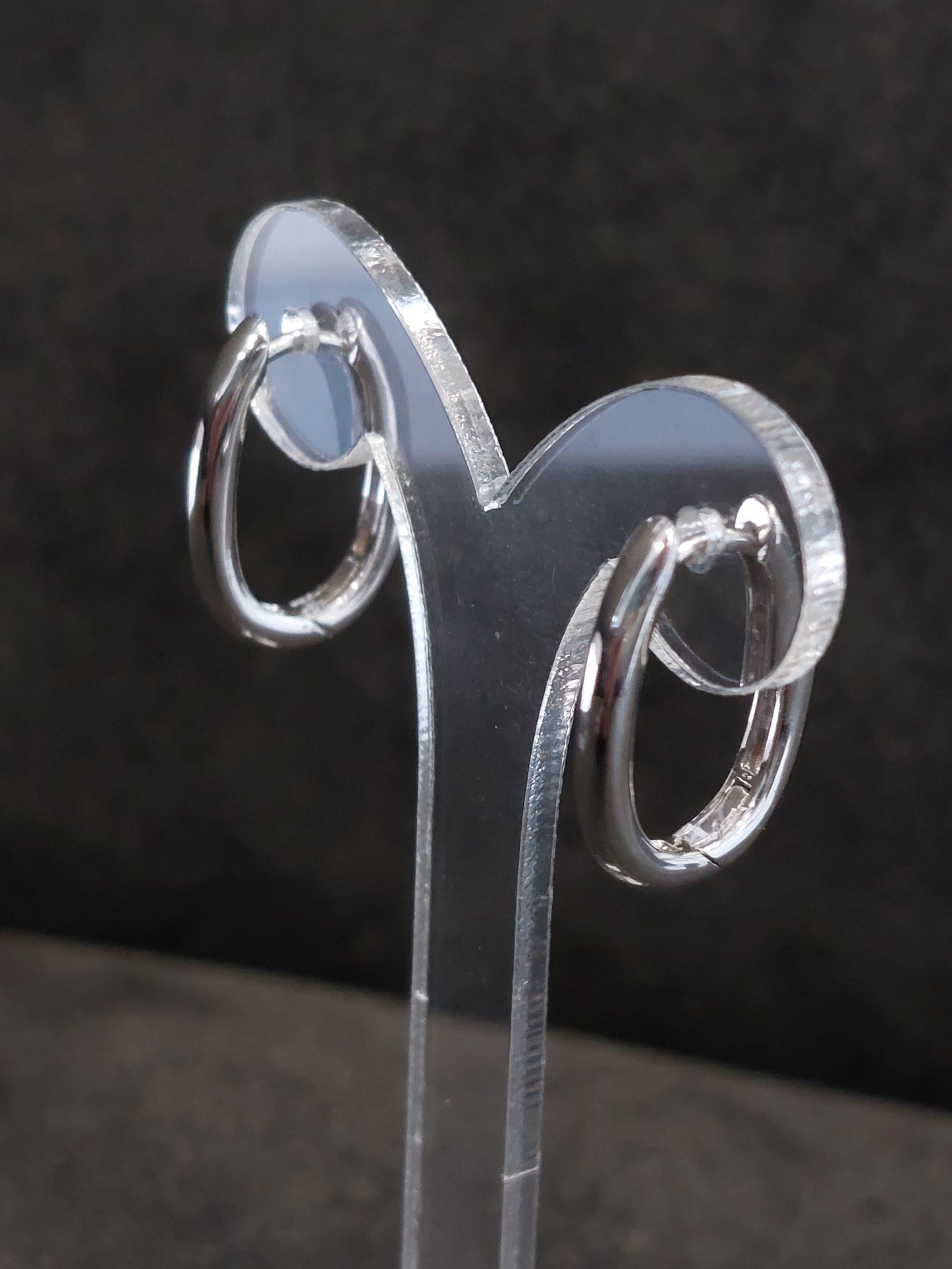 Sterling Silver Oval Huggies