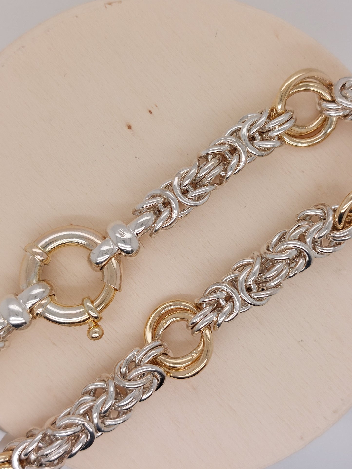 Sterling Silver & 9ct Yellow Bracelet