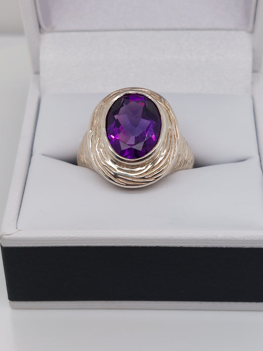 Amethyst Zebra Ring