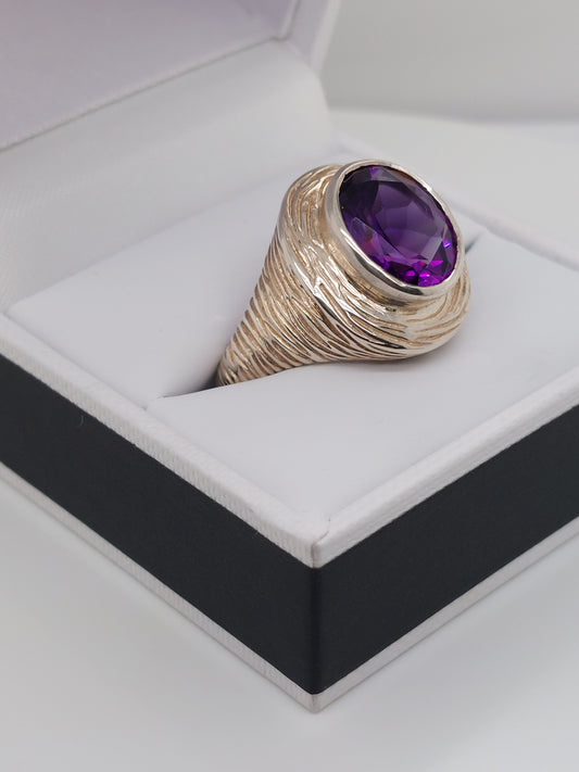 Amethyst Zebra Ring