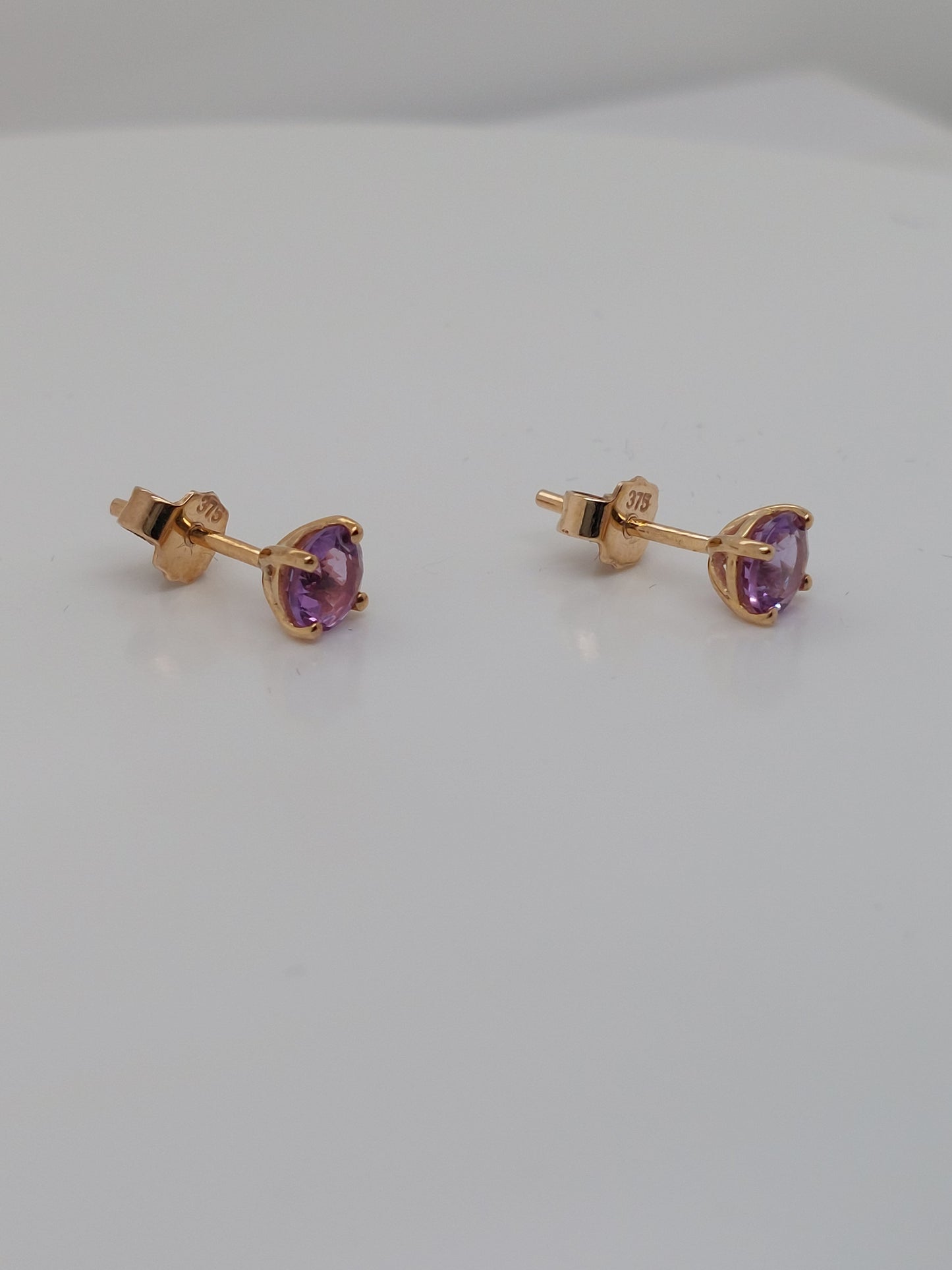 Rose Gold Amethyst Studs