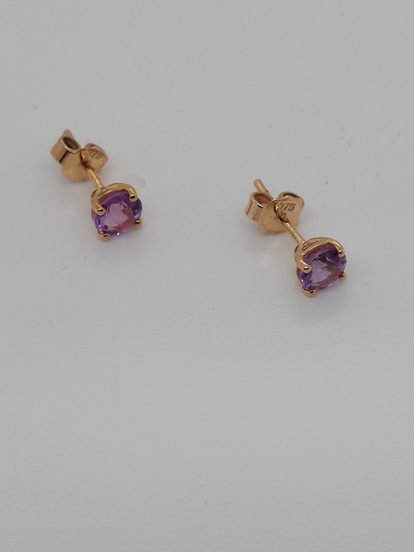 Rose Gold Amethyst Studs