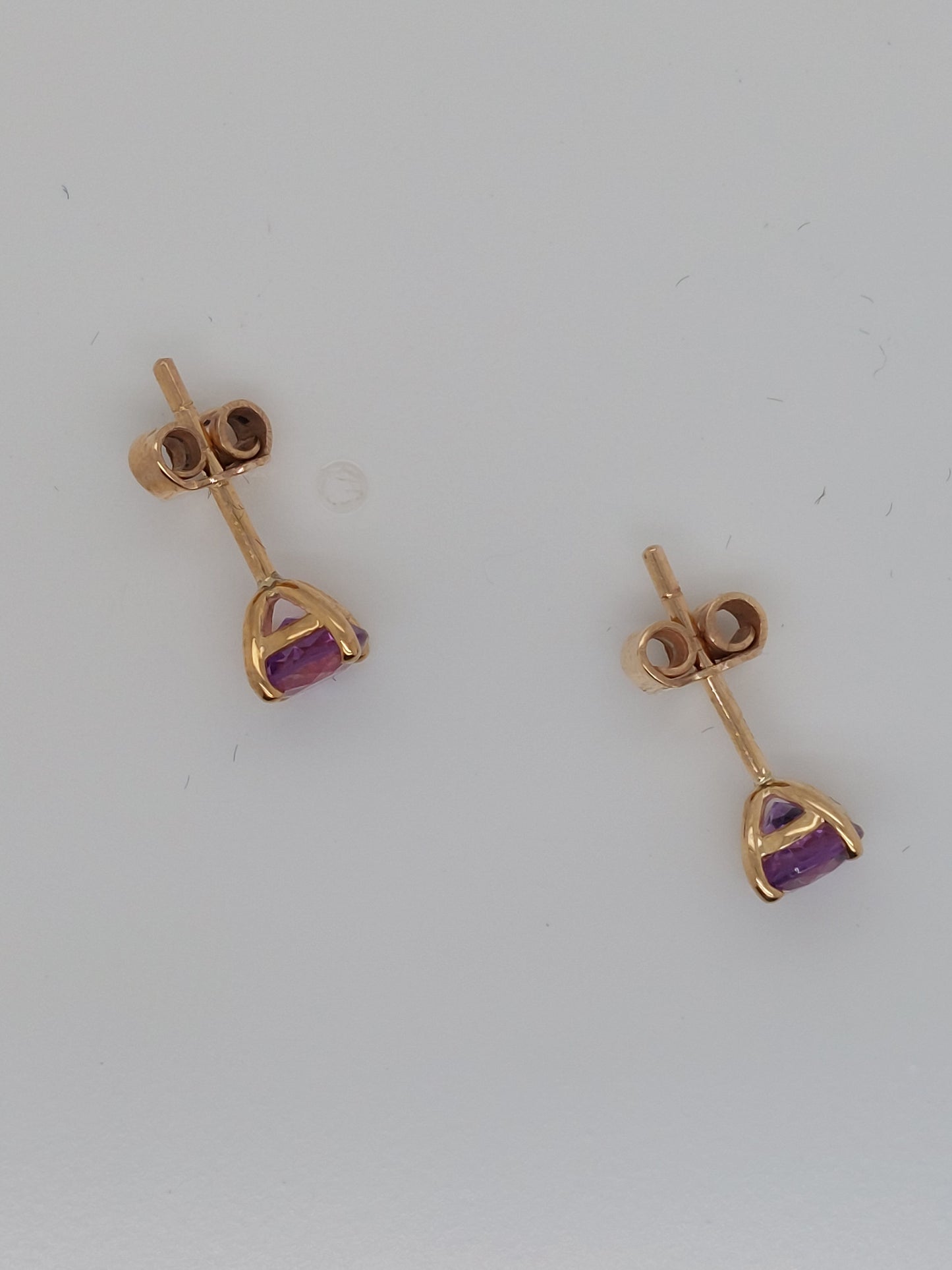 Rose Gold Amethyst Studs