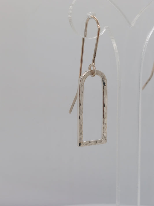 Textured D-Link Drop Earrings