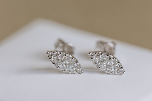 Diamond pear shaped studs