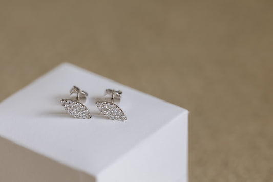 Diamond pear shaped studs