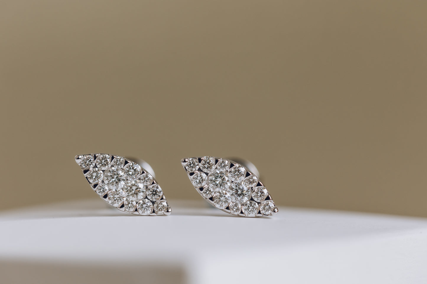 Diamond pear shaped studs